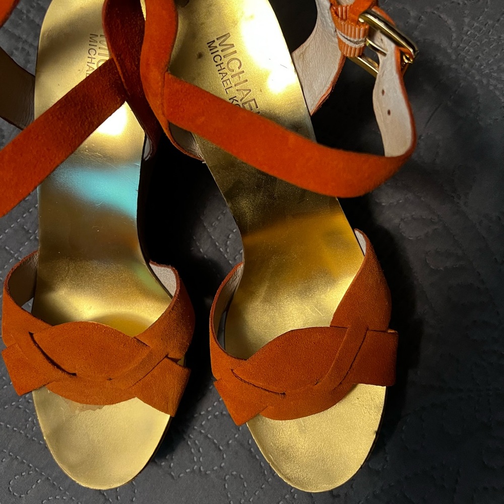 Orange Suede Michael Kor Sandals